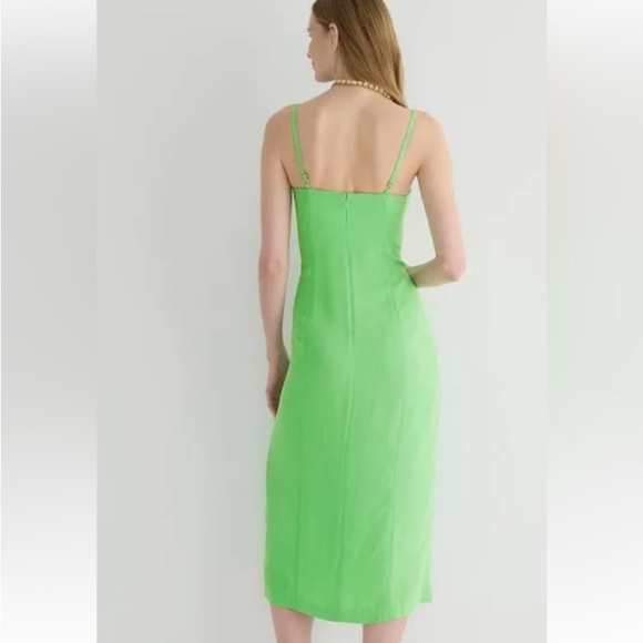 NWT J. Crew Collection Limited Edition Invite Dress Bright Green Crepe Women 24 - Picture 4 of 6